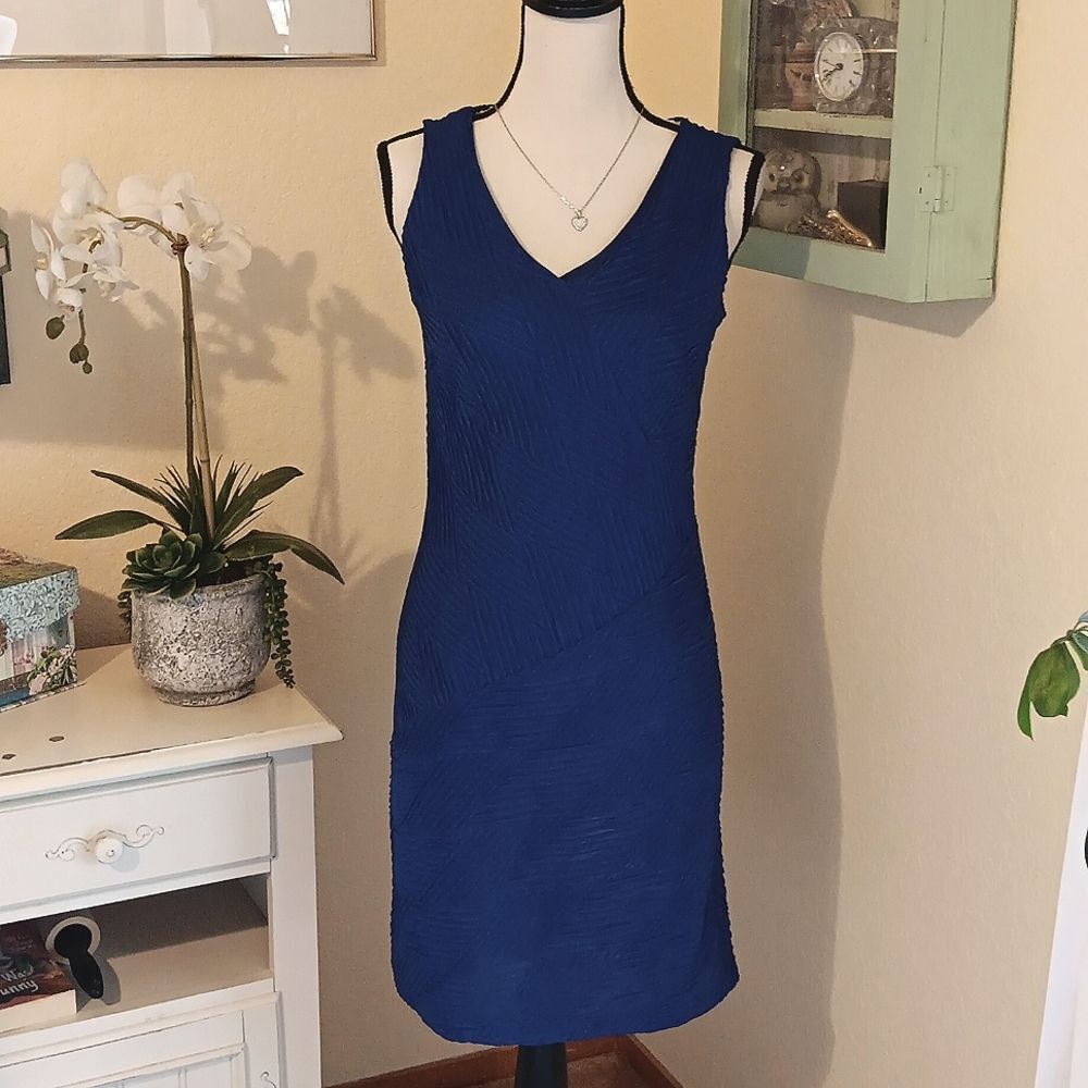 Enfocus Studio Blue Tucked Dress. Career. Date Night